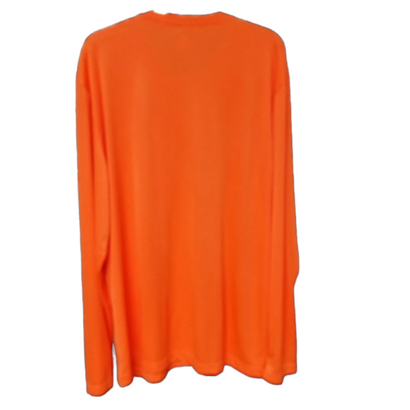 Mens Orange T Shirt Long Sleeve Cool Dri 2XL Tee Shirt Safety Orange Hanes NWT - Picture 8 of 11